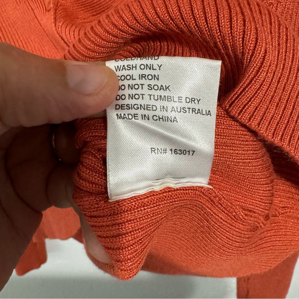 Princess Polly orange ribbed cropped cardigan small - Picture 6 of 6